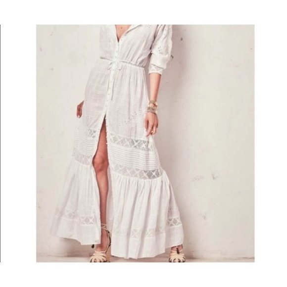 NWT LOVESHACKFANCY Callan Dress Jetset Maxi Lace Floral Boho- size 2 - Picture 5 of 13